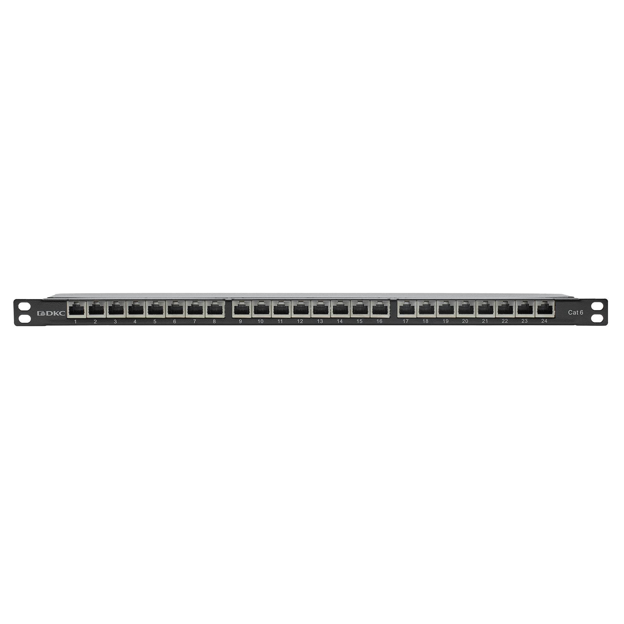 Патч-панель 19'. 0.5 U.CAT6. 24 порта RJ45. экранированная