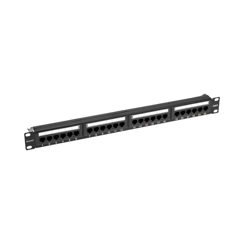 Патч-панель 19' CAT6 1U 24 порта UTP RJ45 Dual IDC с органайзером