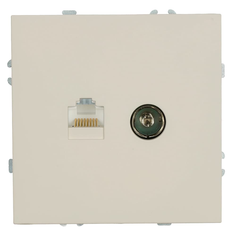 Розетка TV + компьютерная RJ-45 (механизм) кашемир soft touch серия Эмили STEKKER