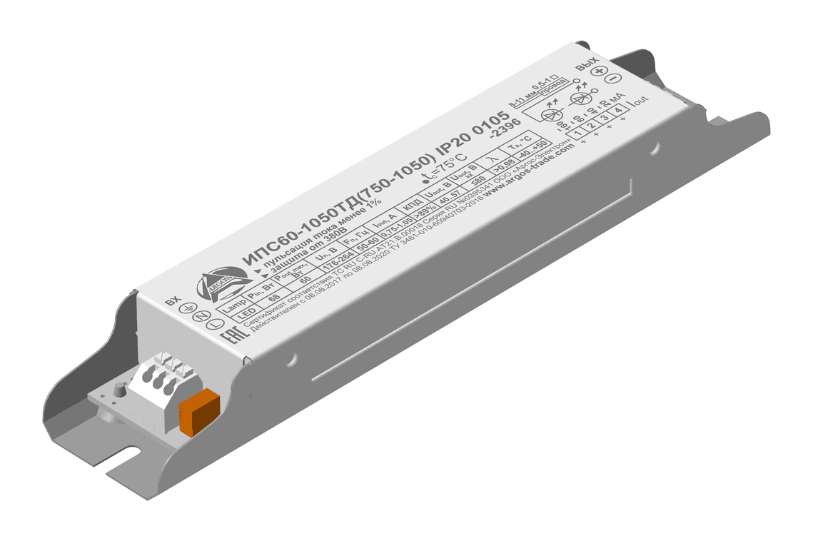 Драйвер светодиодный ИПС60-1050ТД(750-1050I, 28-57U) IP20 0125
