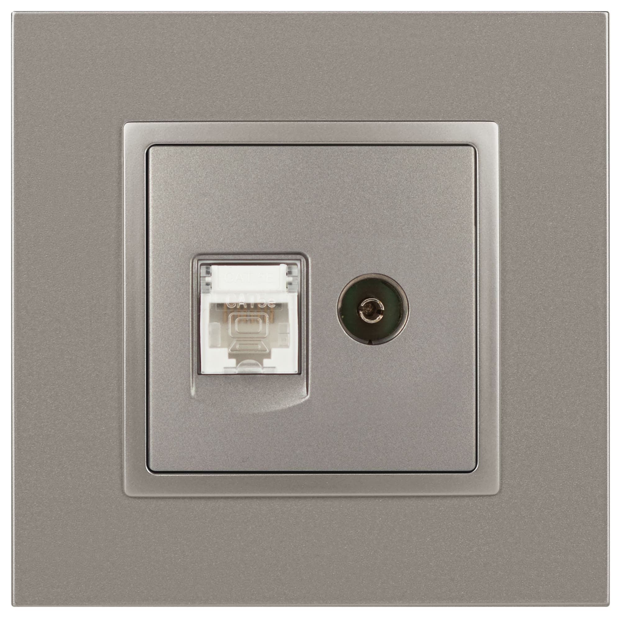 Розетка Elegance 14-3110-16 RJ45+TV, титан