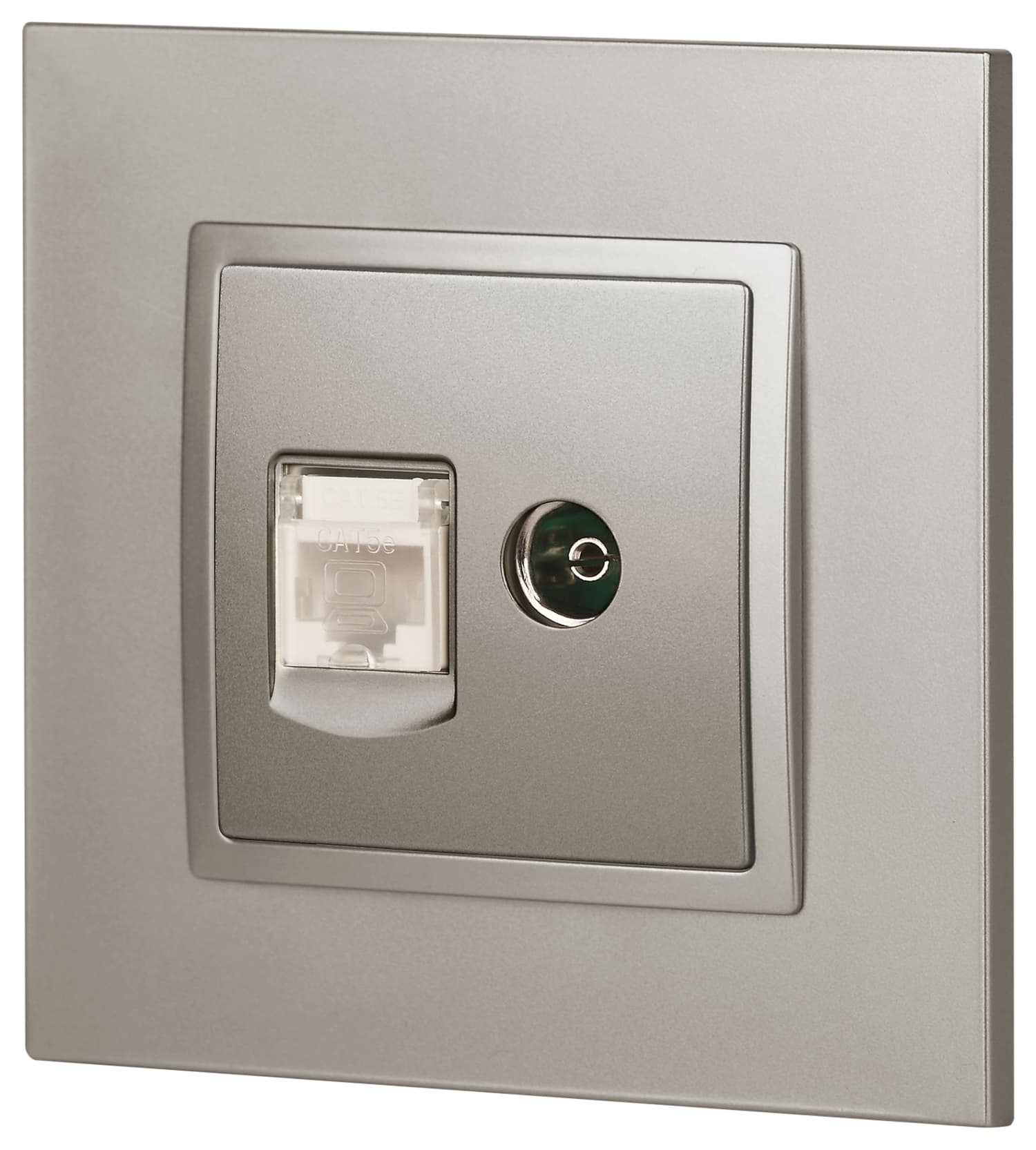 Розетка Elegance 14-3110-16 RJ45+TV, титан