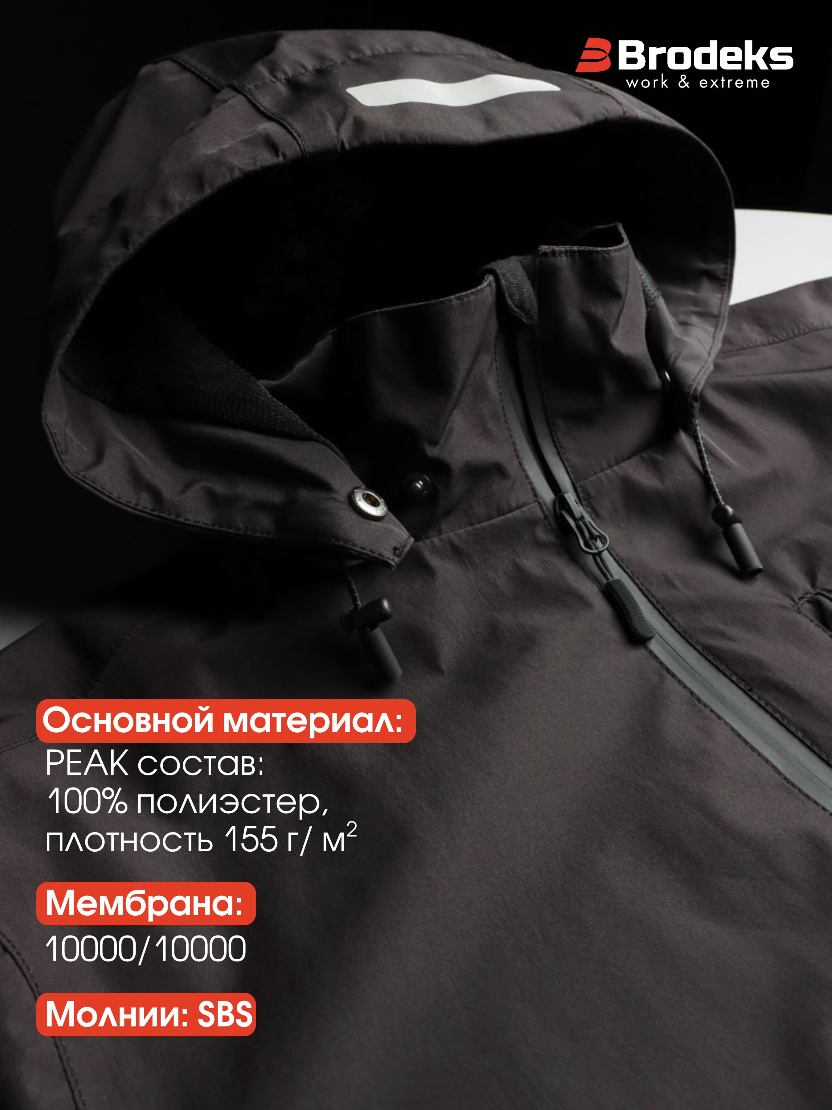 Летняя куртка-парка Brodeks KS213, черный (M)