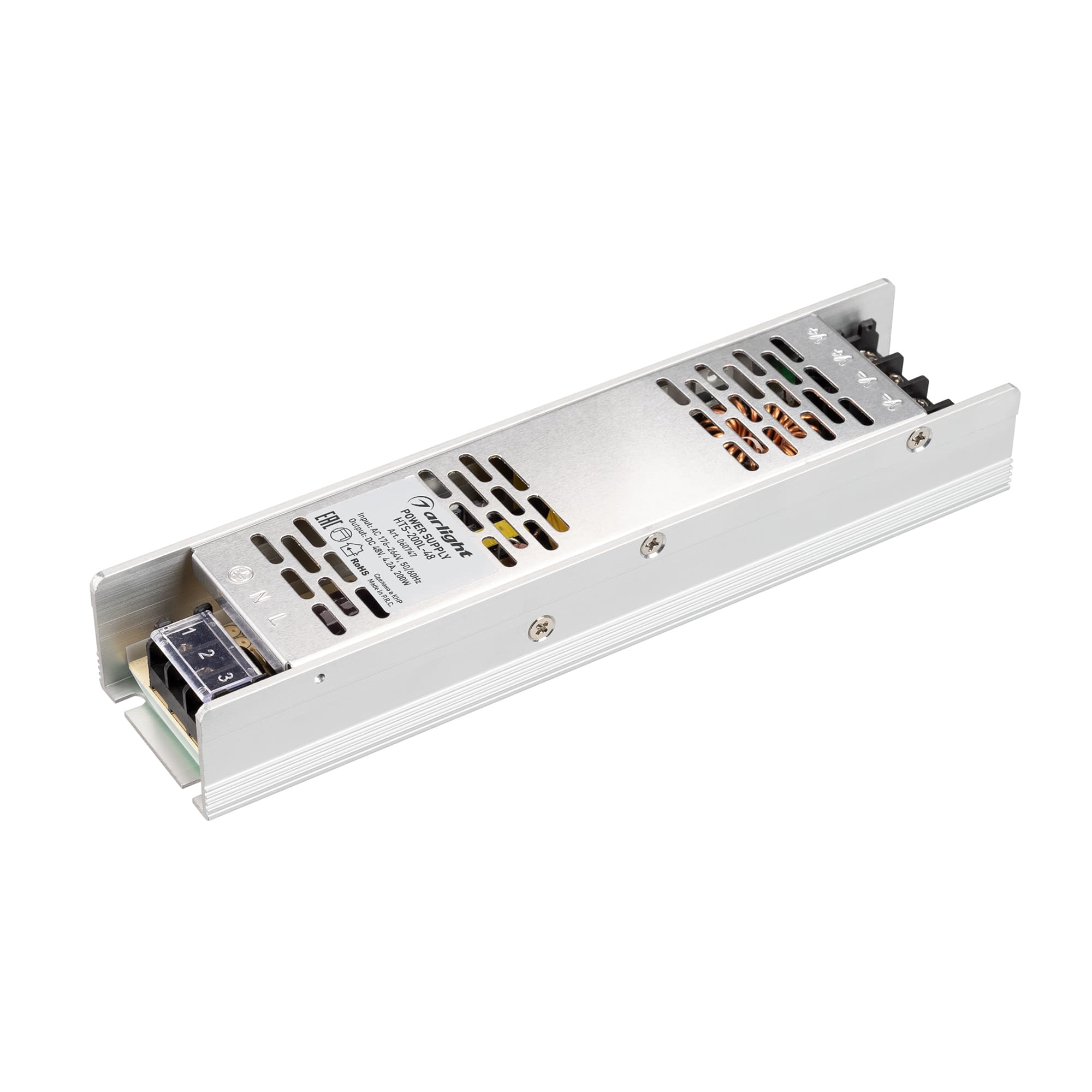 Блок питания HTS-200L 48V, 4.2A, 200W, IP20, сетка, 3 года