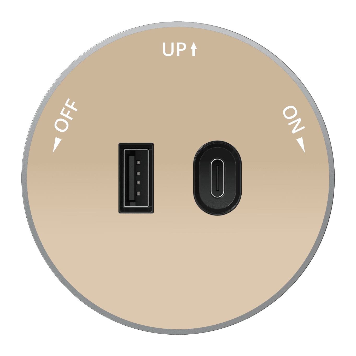 MultiTrack Розетка 2хUSB (тип А+С) 18Вт, 5В/3А Песочный