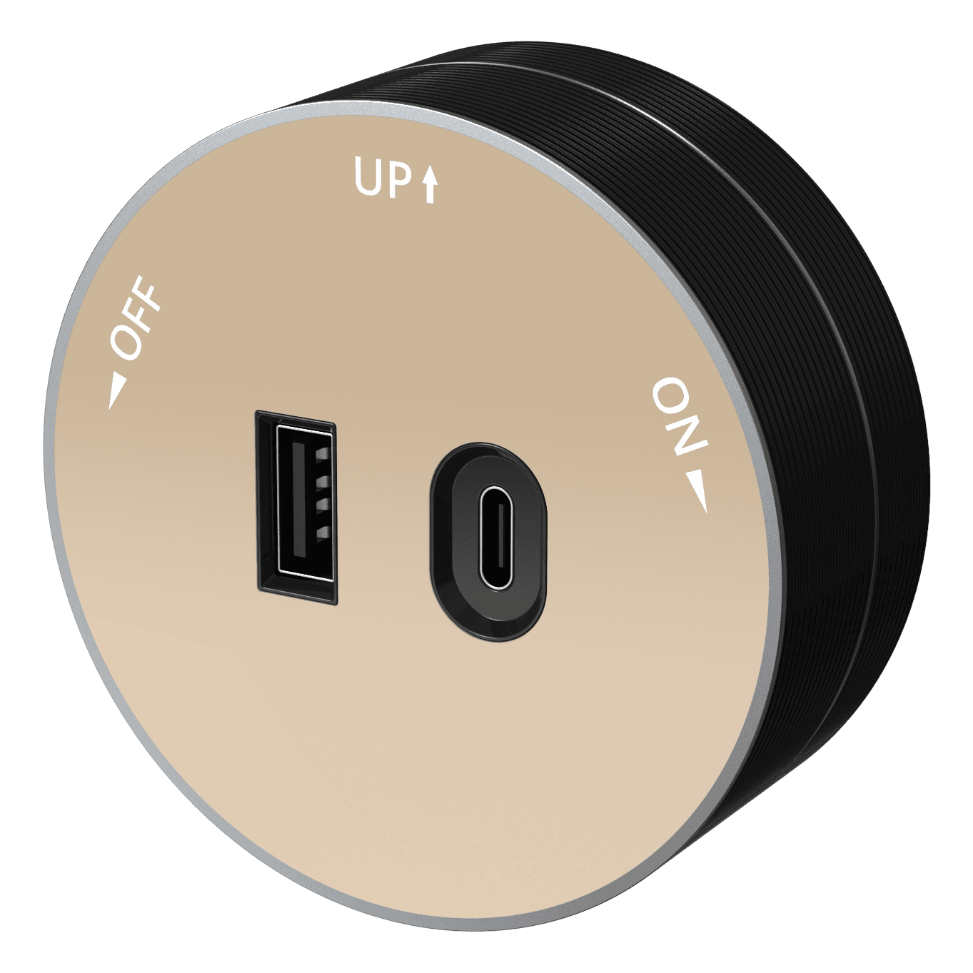 MultiTrack Розетка 2хUSB (тип А+С) 18Вт, 5В/3А Песочный