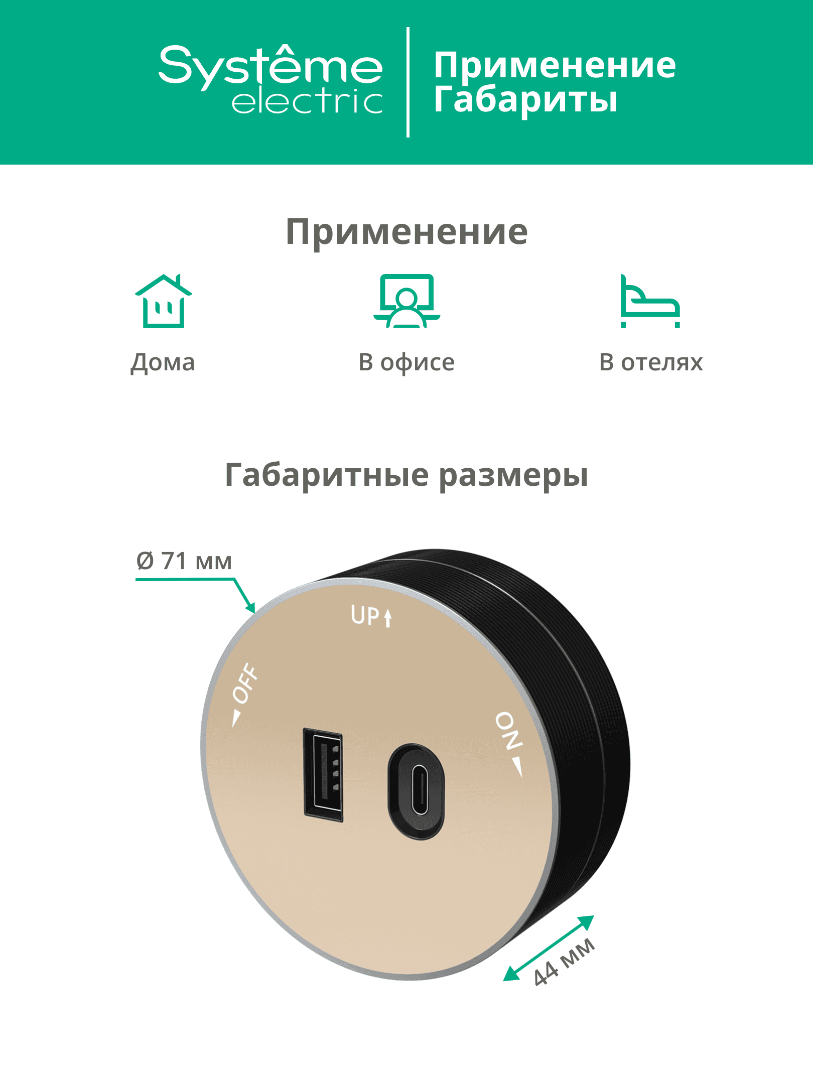 MultiTrack Розетка 2хUSB (тип А+С) 18Вт, 5В/3А Песочный