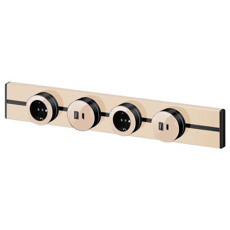 MultiTrack Розетка 2хUSB (тип А+С) 18Вт, 5В/3А Песочный