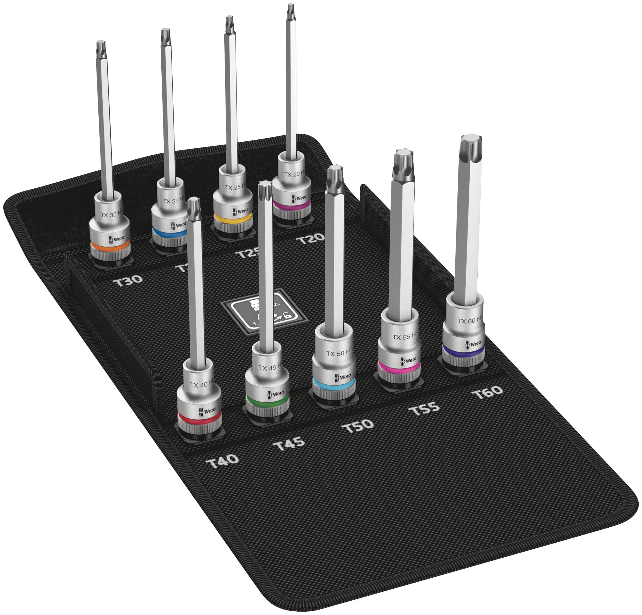 Набор головок торцевых со вставкой длинных 8767 C TORX HF 3 Zyklop с функцией фиксации крепежа DR 1/2 9 предметов комплектация: 9x 8767 C HF TORX Головка торцевая со вставкой Zyklop с приводом 1/2 с функцией фиксации крепежа: TX 20x140.0 TX 25x140.0 TX 27x140.0 TX 30x140.0 TX 40x140.0 TX 45x140.0 TX 50x140.0 TX 55x140.0 TX 60x140.0 1x Набор полосок на липучках № 120 70 x 50 мм