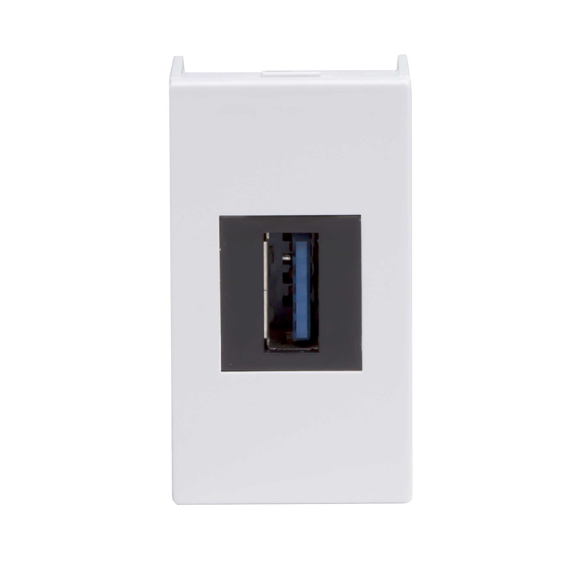 USB 3.0 розетка, ЭУИ Вива (Viva), белая, 1 мод.