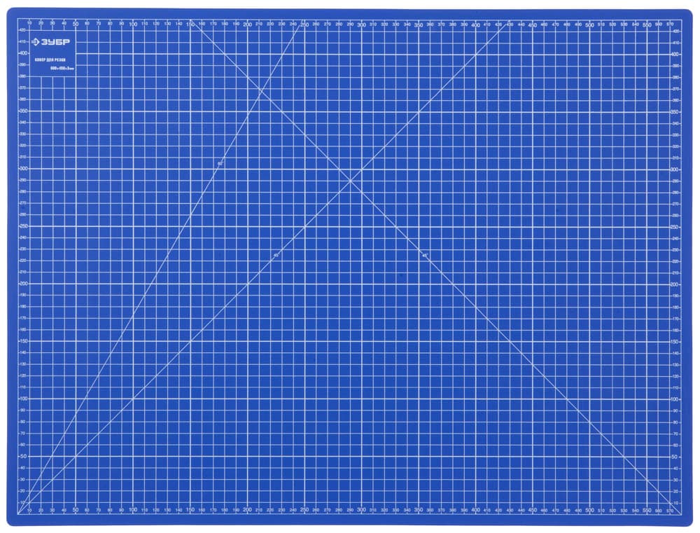 Коврик ''ЭКСПЕРТ'', непрорезаемый, 3мм, цвет синий, 600х450 мм