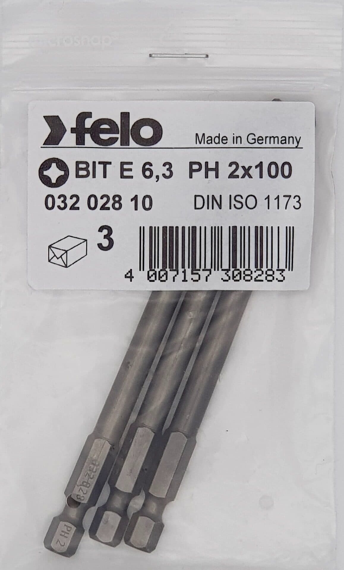 Бита крестовая серия Industrial PH 2X100, 3 шт