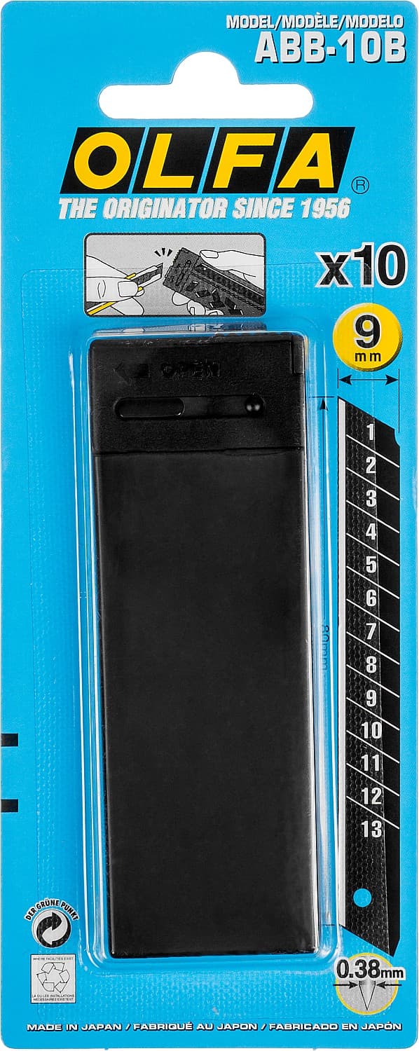 Лезвия для ножа EXCEL BLACK 9х80х0.38 мм 10 шт.