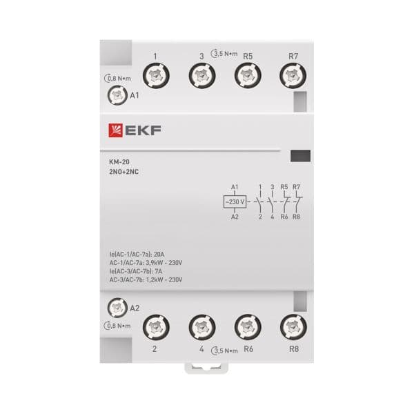 Контактор модульный КМ 20А 2NО+2NC (3 мод.) PROxima