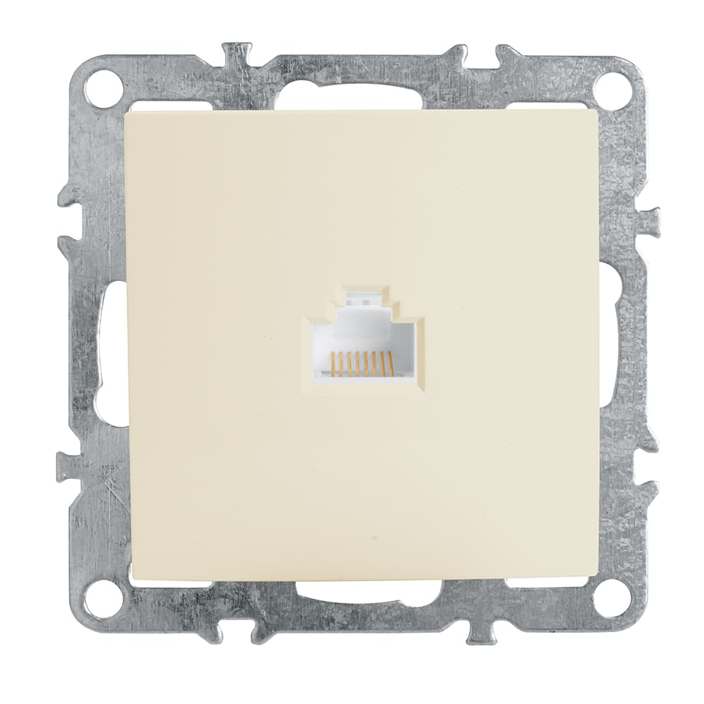 Розетка компьютерная одноместная (механизм) RJ-45, серия Эрна, слоновая кость, Stekker