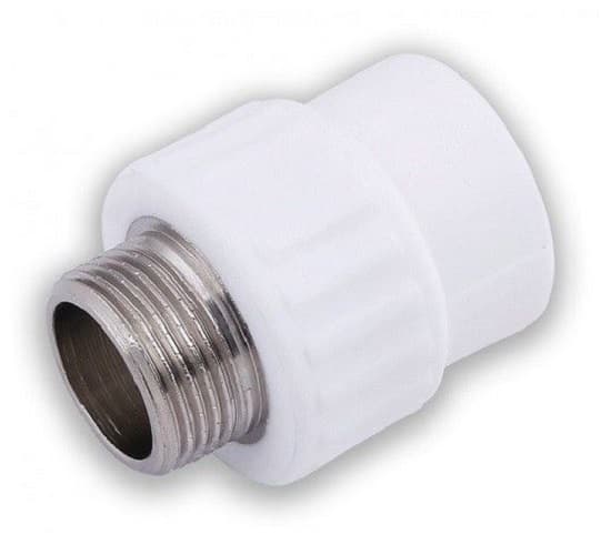 Муфта комбинированная 25x3/4' НР полипропиленовая PPR белая