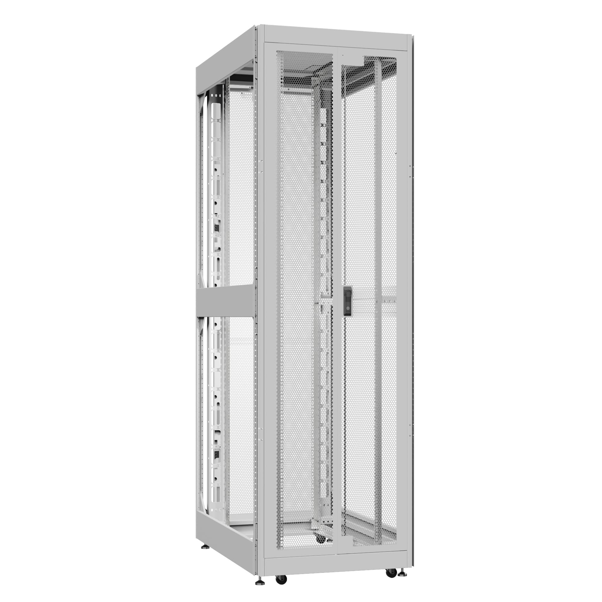 Шкаф серверный 42U 800х1200 передняя дверь: двустворчатая перфорированная IP20. задняя дверь: двустворчатая перфорированная IP20. боковые панели: без. цвет: серый RAL7035 