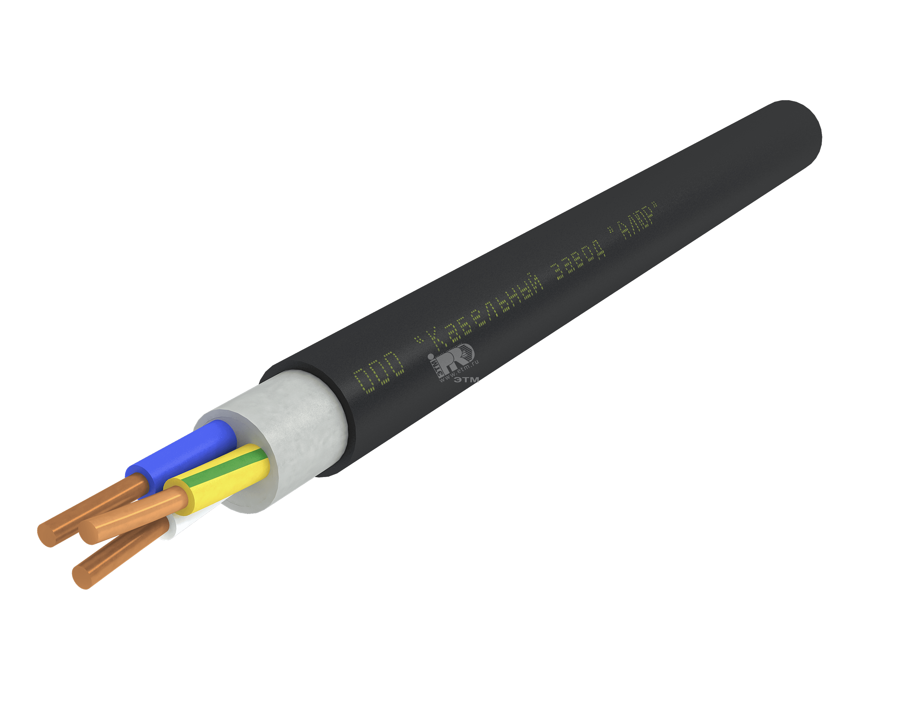Кабель силовой ППГнг(А)-HF 3х1.5ок-1 однопроволочный черный (бухта)
