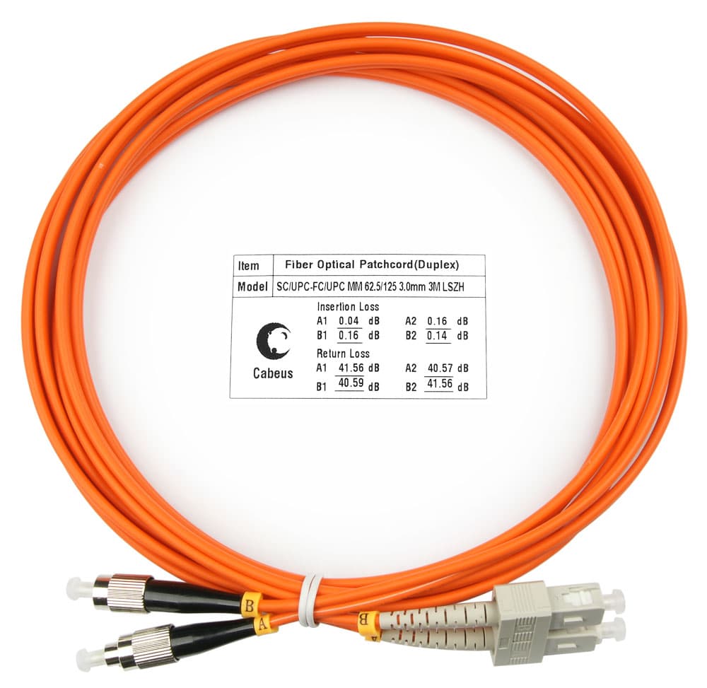 Патч-корд оптический duplex 3м SC-FC 62,5/125MM LSZH