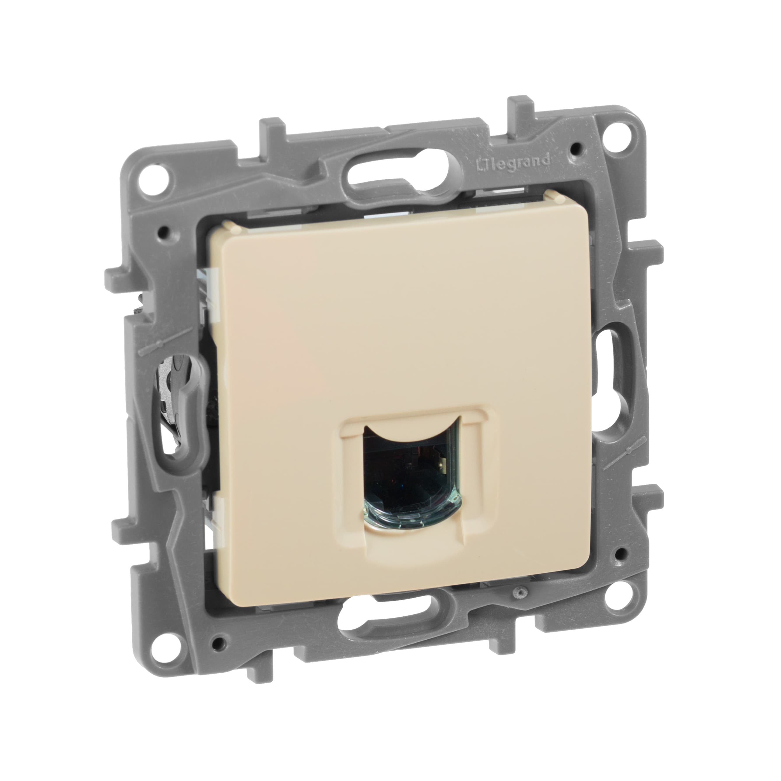 Розетка компьютерная RJ45 категория 6 UTP слоновая кость ETIKA