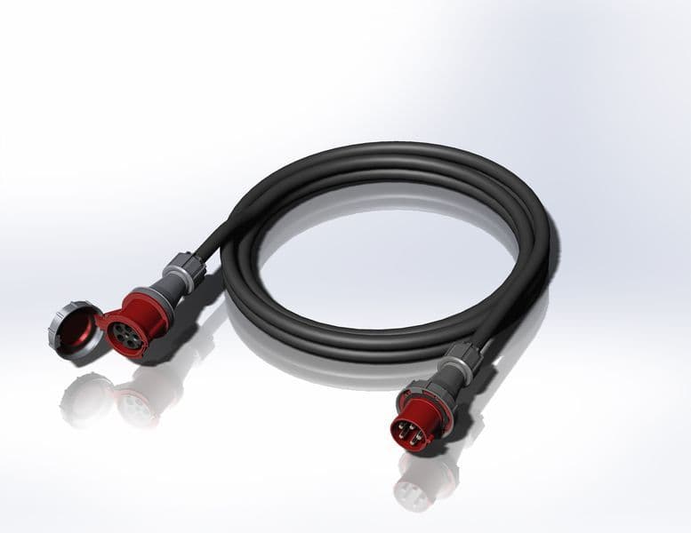Удлинитель кабельный CEE63A/5P - CEE63A/5P IP67 XTREM H07RN-F 5G10 50м
