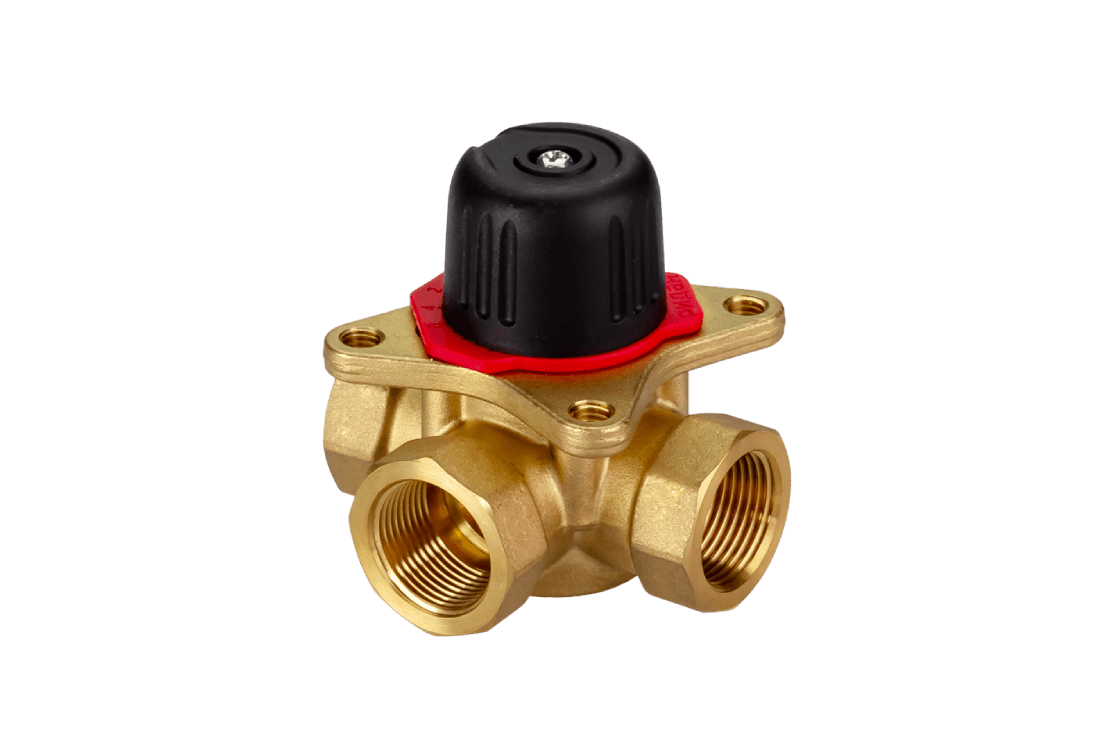 Клапан регулирующий поворотный HRB-3R PN10, DN20, Kvs 4.0, Tmax 110C, Rp3/4, корпус CW617N, трехходовой