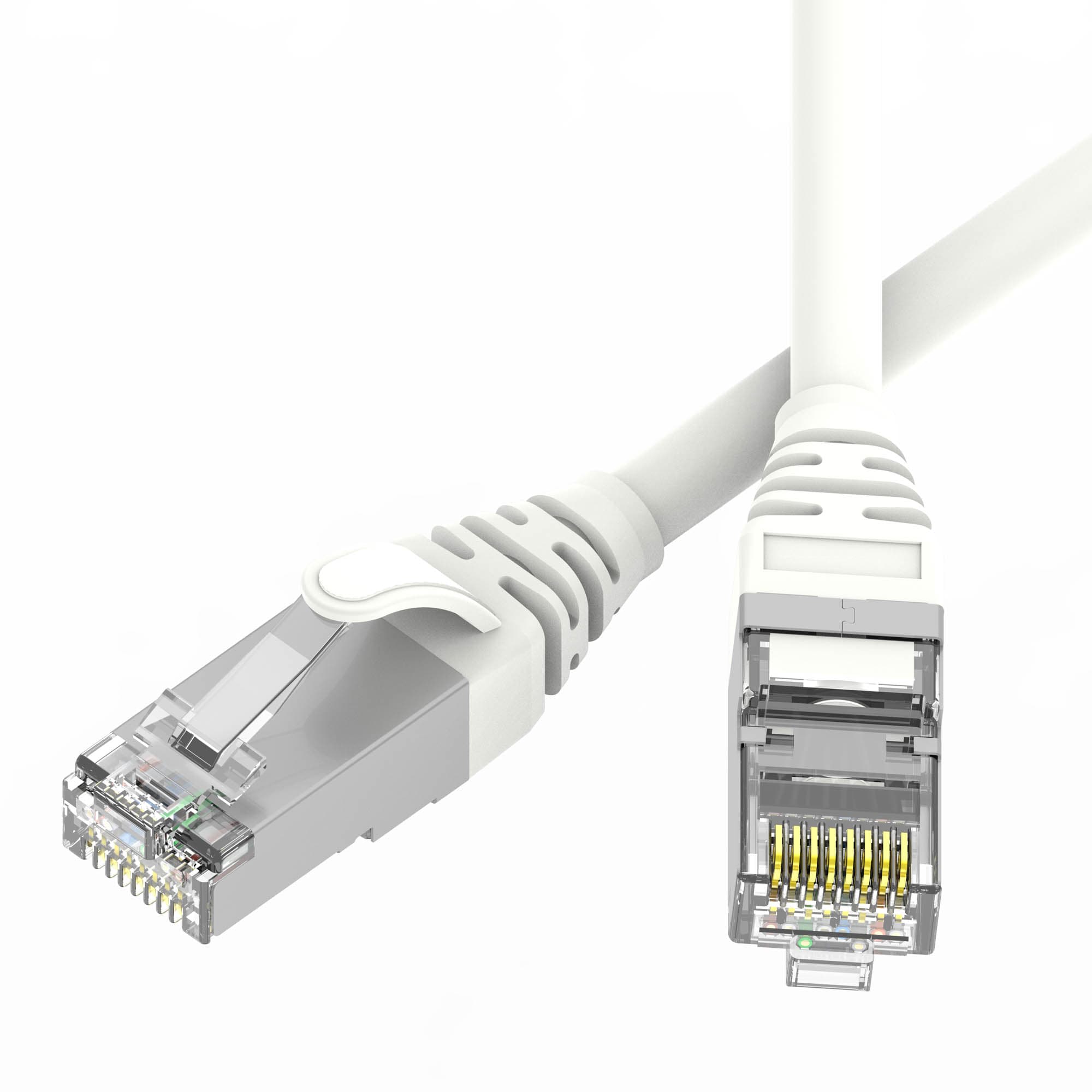 Патч-корд экранированный SLIM CAT6 U/FTP 4х2, 28 AWG, LSZH, белый, 0,5м