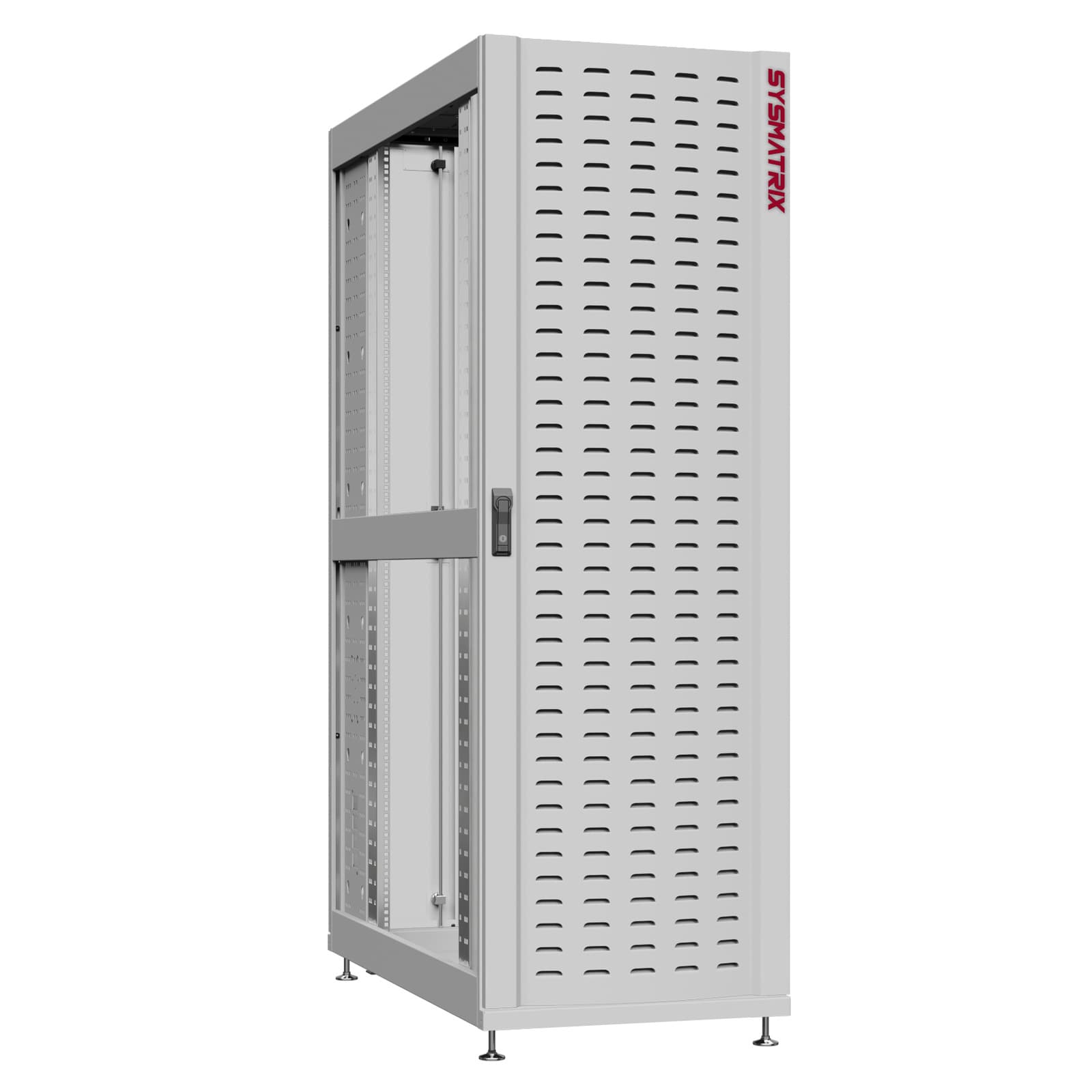 Шкаф серверный 48U 600х1070 передняя дверь: протект IP41. задняя дверь: двустворчатая глухой металл IP51. боковые панели: без. цвет: серый RAL7035