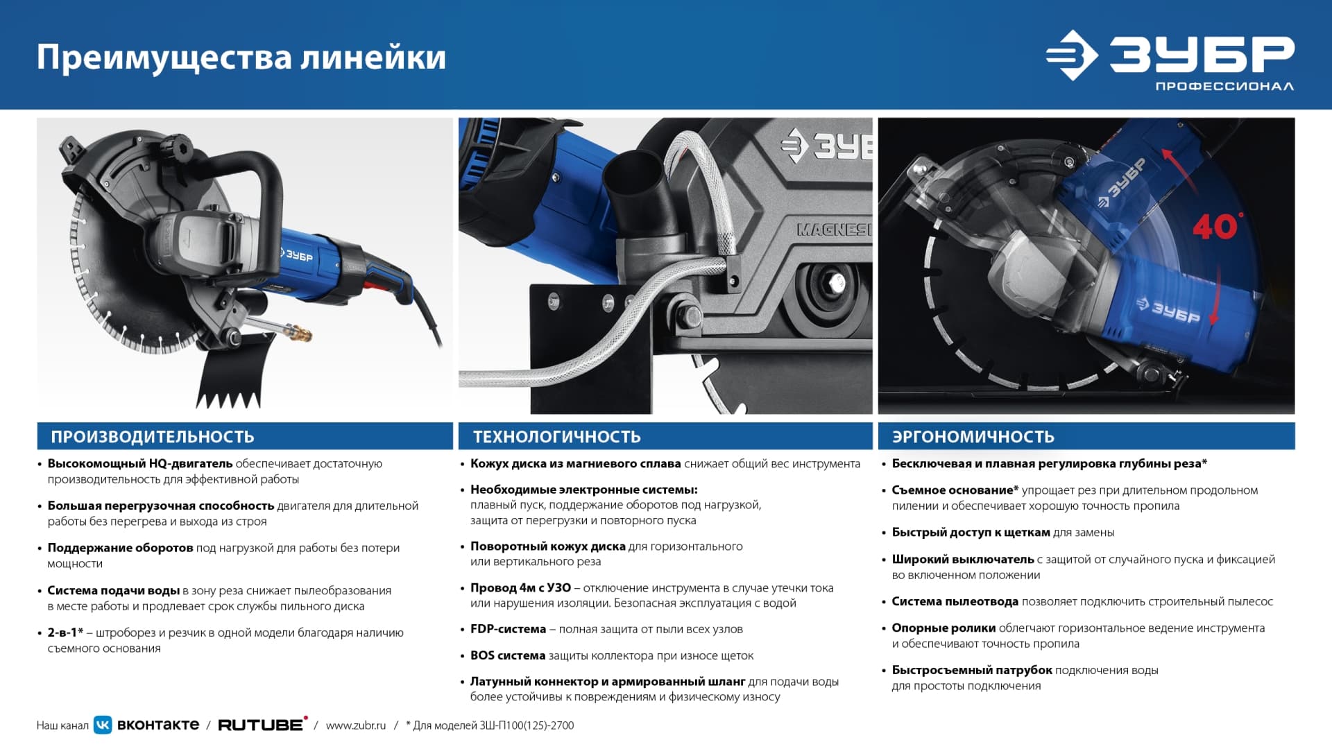 Штроборез, бороздодел, Профессионал, d 305 мм, 2700 Вт, 100 мм