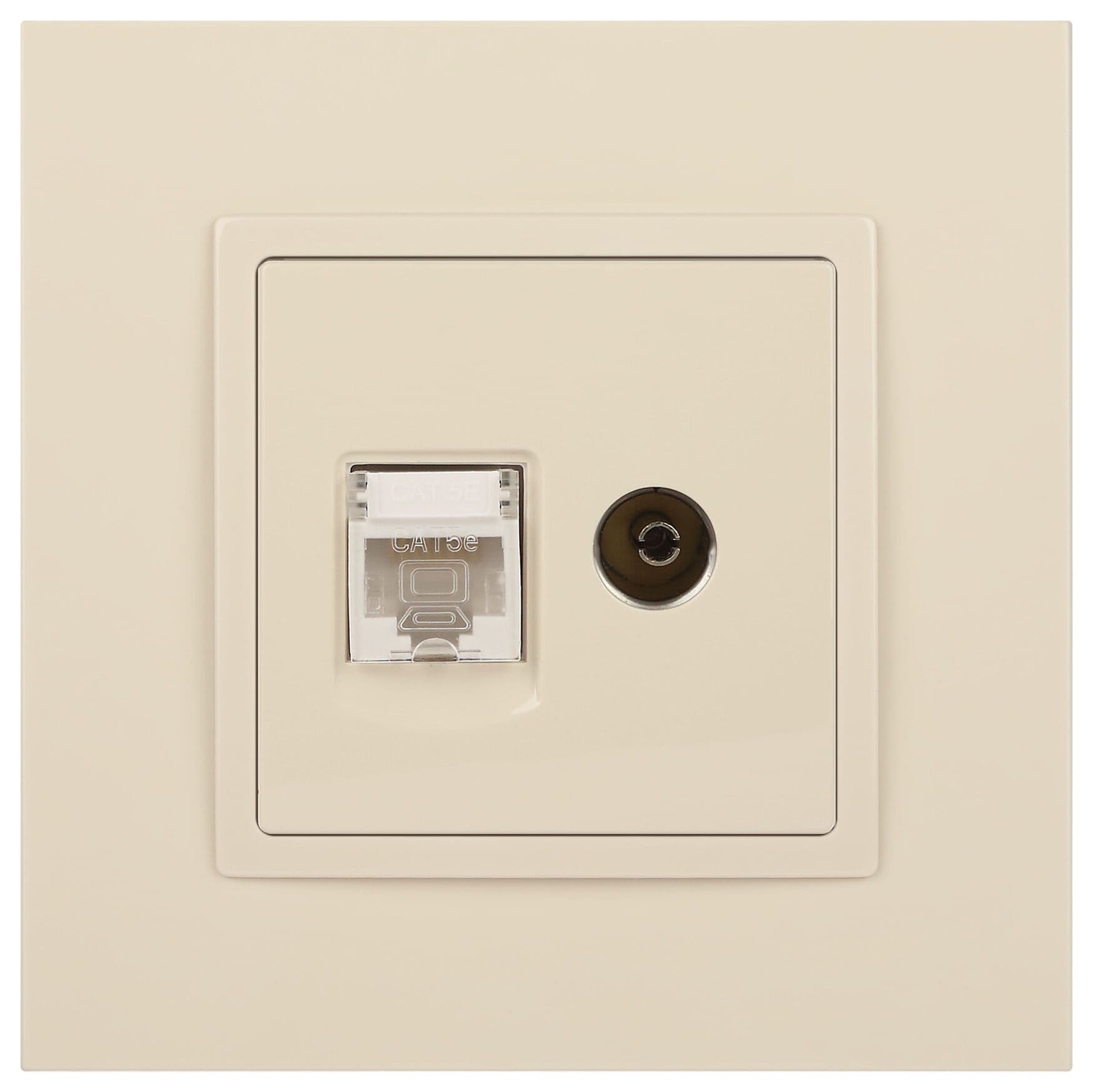 Розетка RJ45+TV, Эра Elegance, сл.кость, 14-3110-02