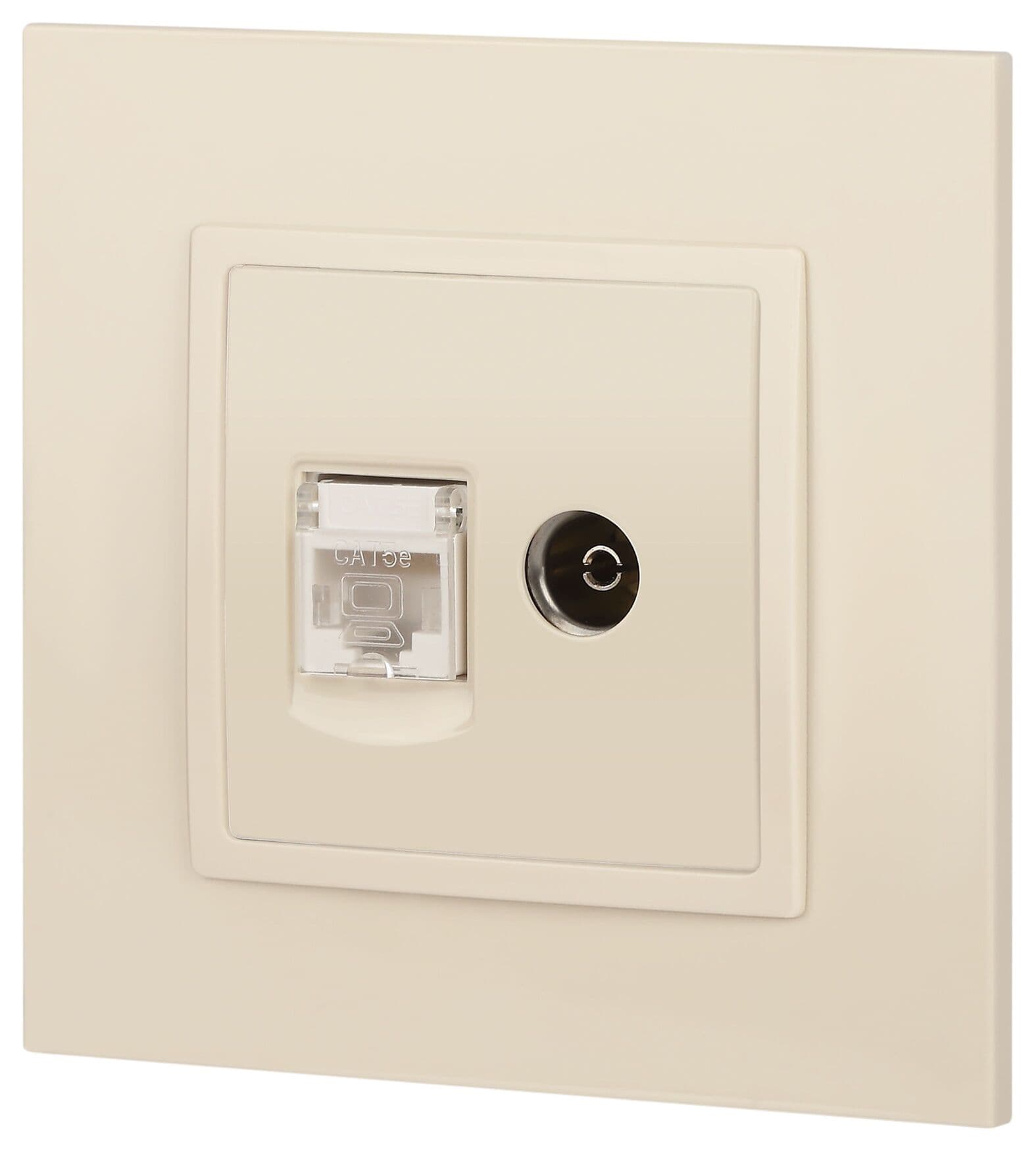Розетка RJ45+TV, Эра Elegance, сл.кость, 14-3110-02