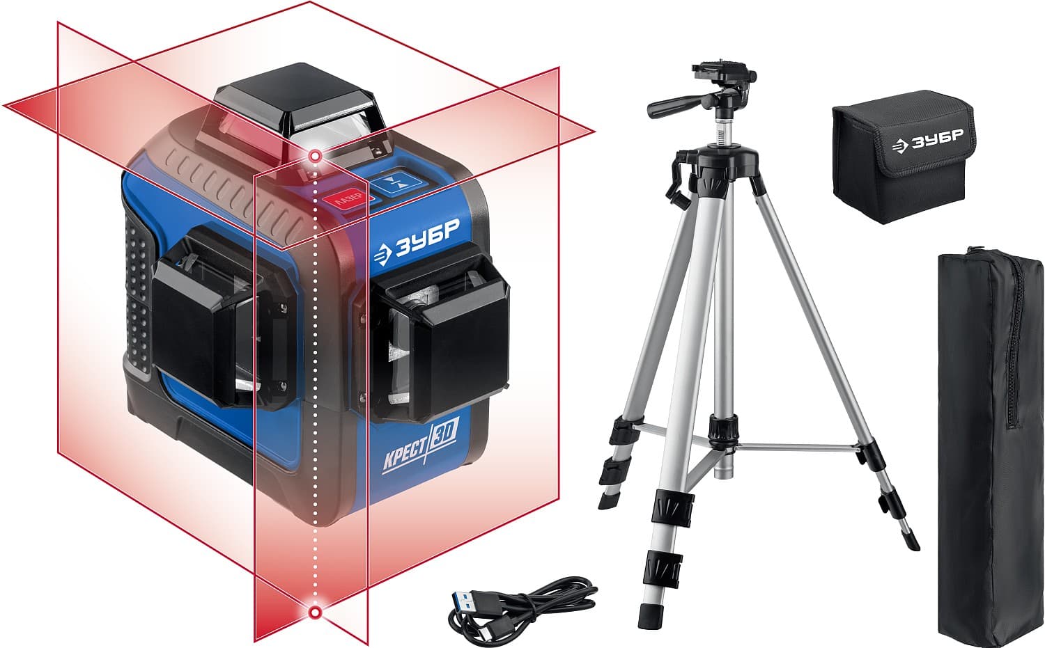 Нивелир лазерный Крест 3D, N2, 20 - 70 м, Профессионал