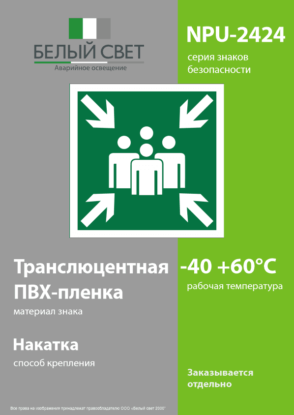 Знак безопасности NPU-2424.E21''Пункт (место) сбора''