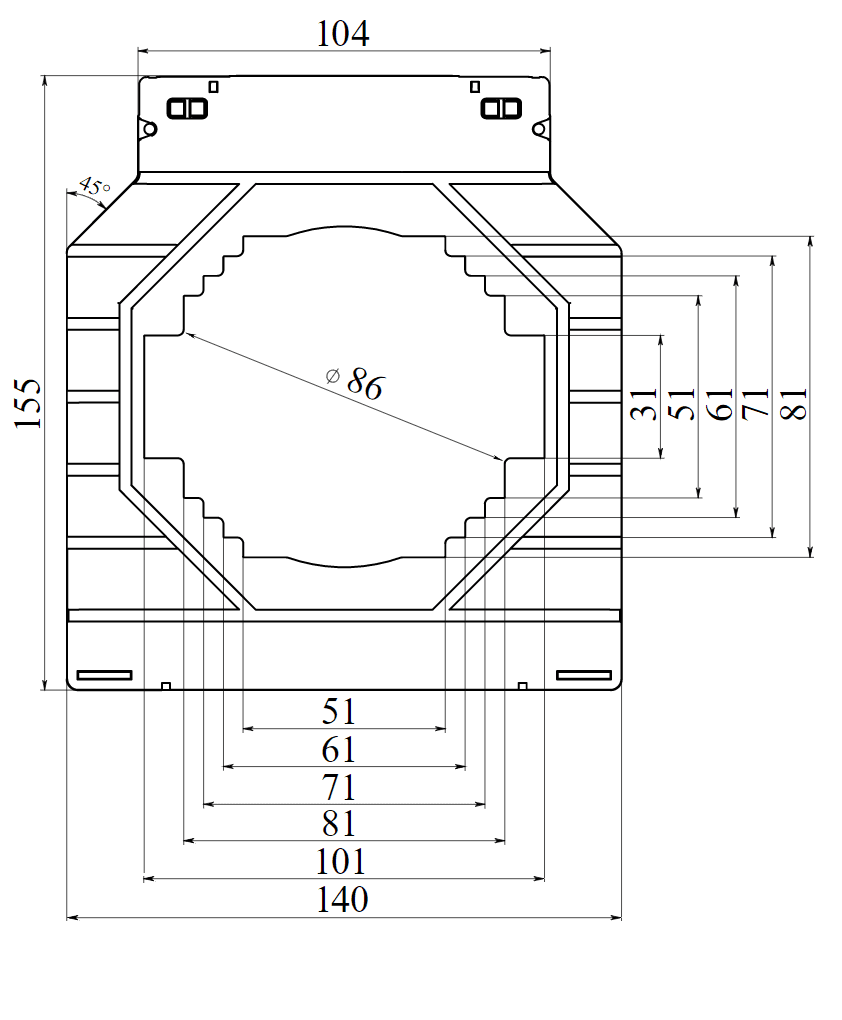 Трансформатор тока CT50 750A, класс 0.5S, 5ВА