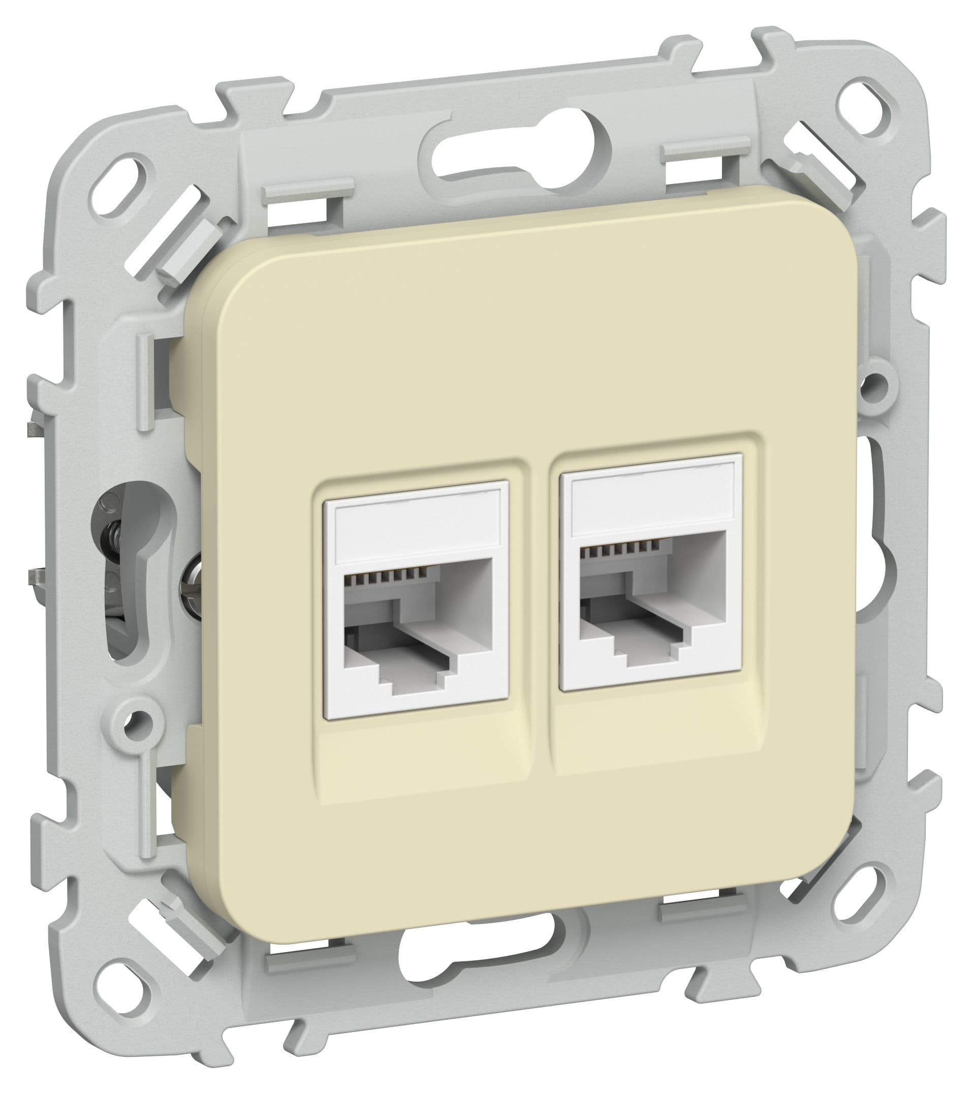 FLITE Розетка 2-местная компьютерная RJ45 категория 6 UTP РК6-2-0-ФлН навахо IEK