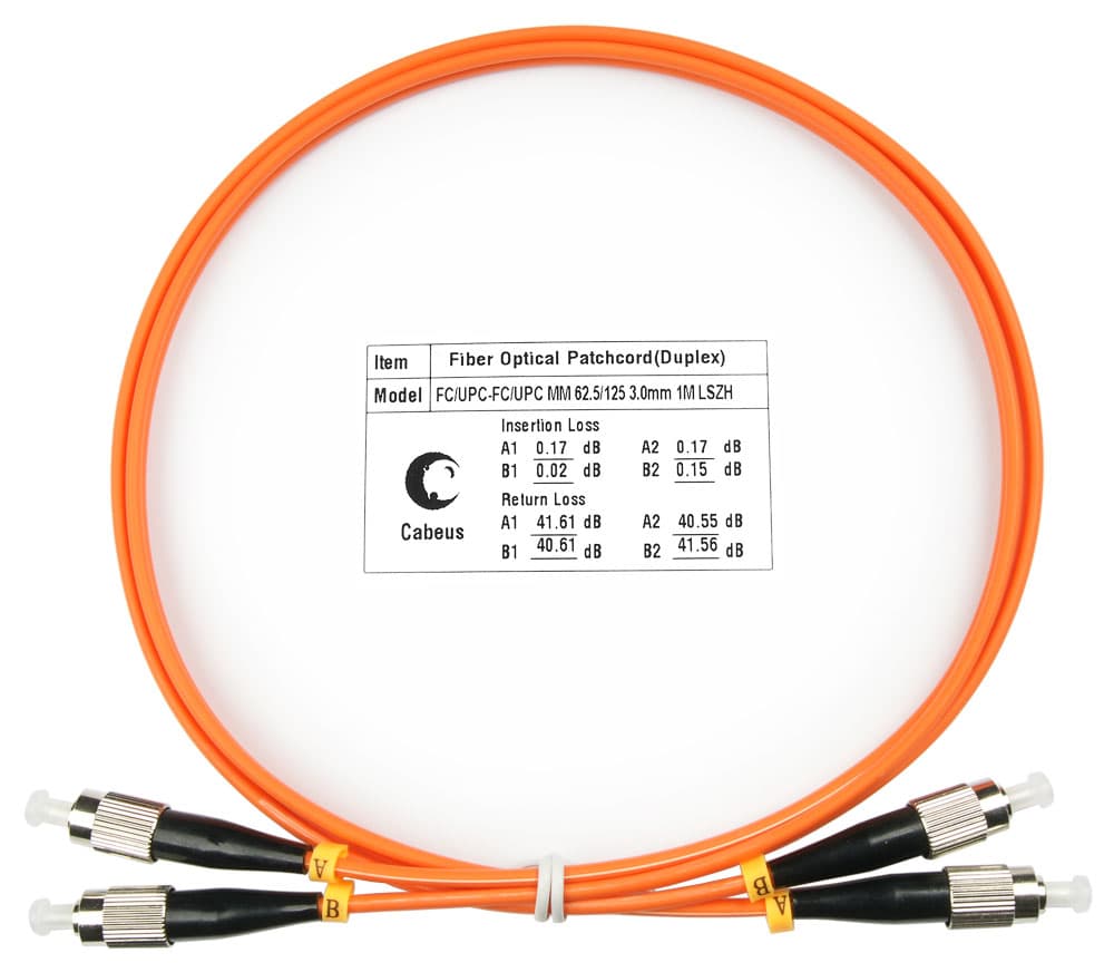 Патч-корд оптический duplex 1м FC-FC 62,5/125MM LSZH