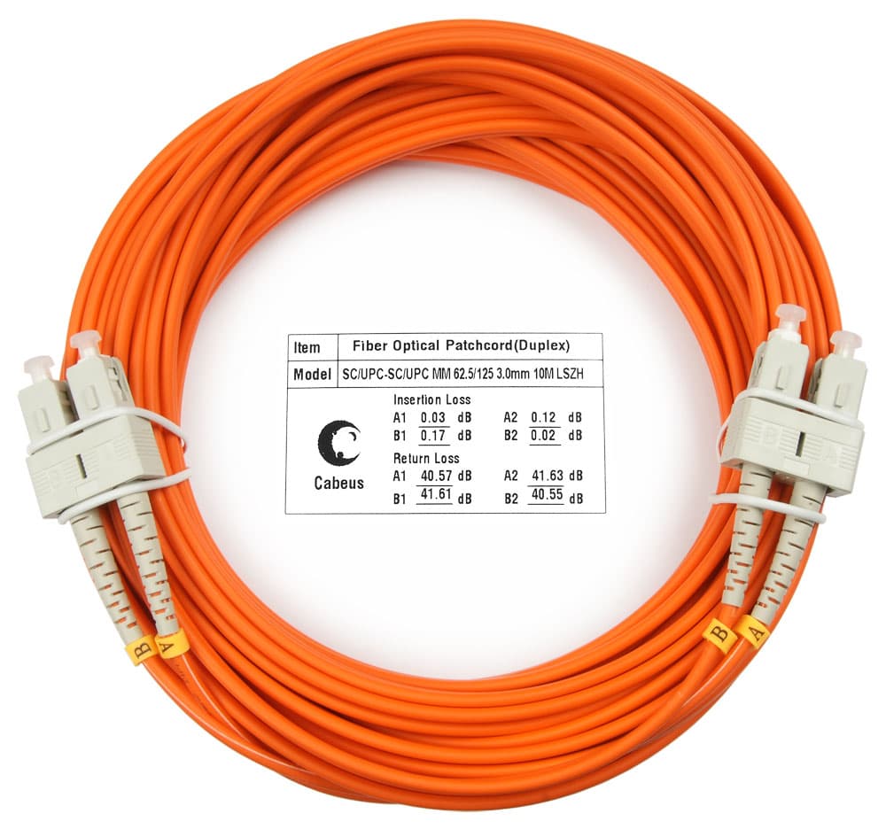 Патч-корд оптический duplex 10м SC-SC 62,5/125MM LSZH