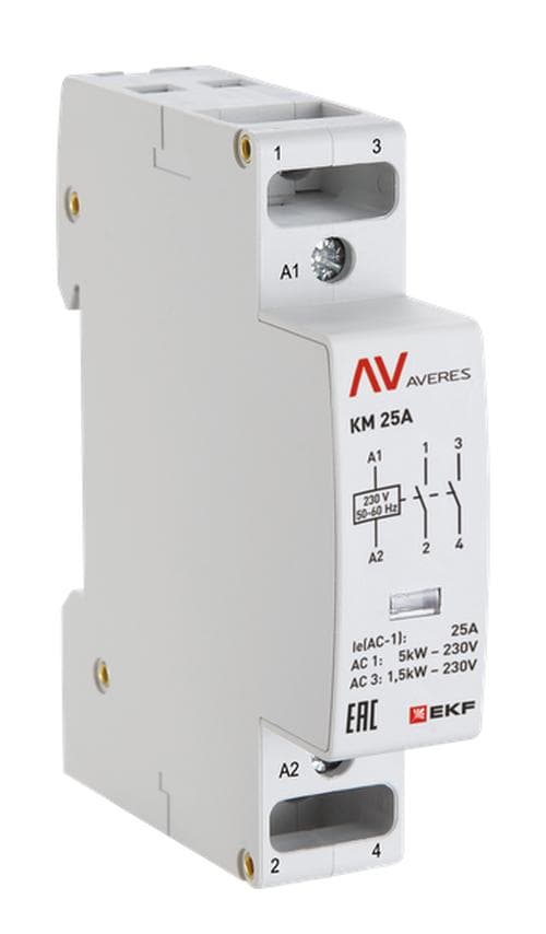 Контактор модульный КМ 25А 2NC 24VAC (1 мод.) AVERES