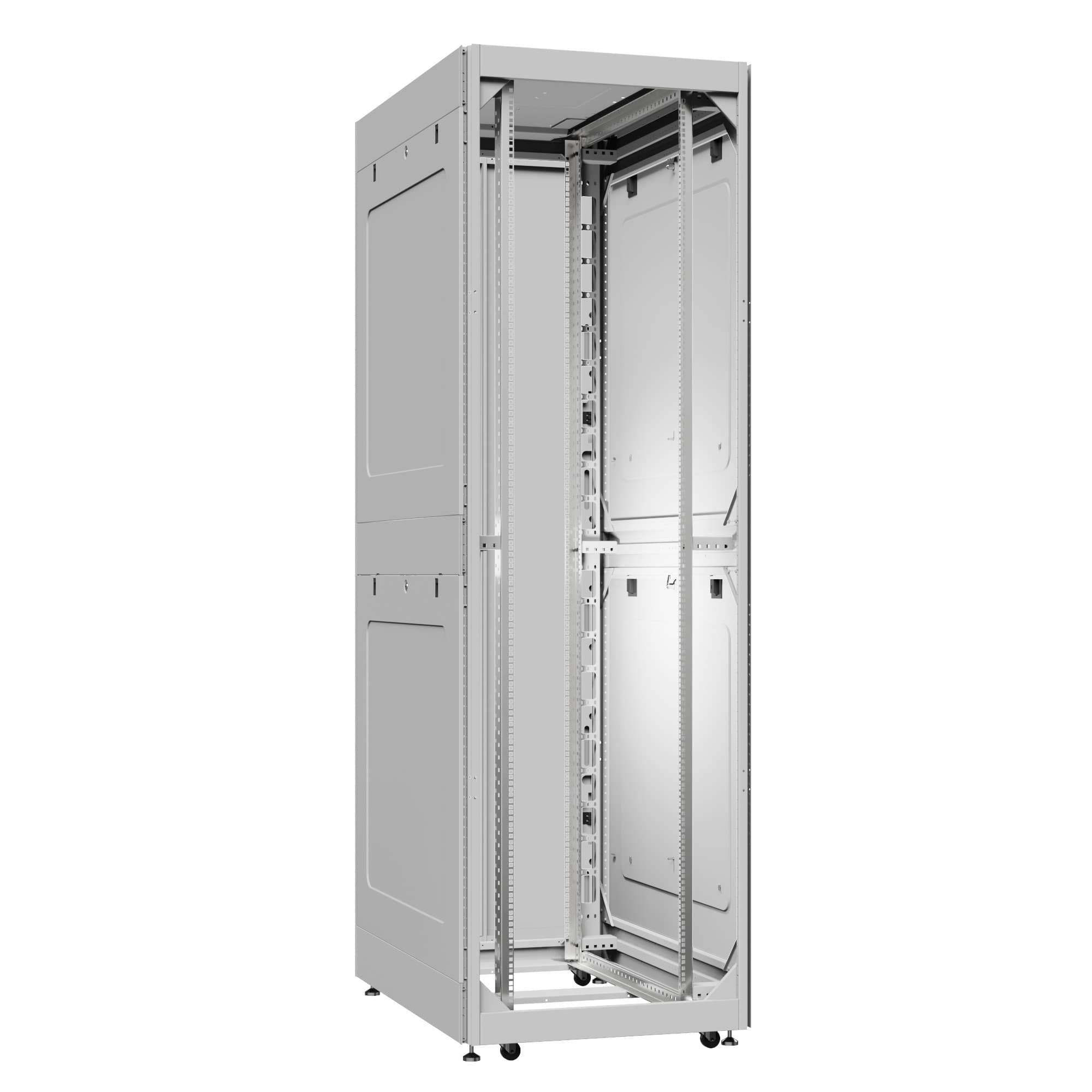 Шкаф серверный 52U 800х1200 передняя дверь: без. задняя дверь: одностворчатая перфорированная IP20. боковые панели: глухой металл. цвет: серый RAL7035