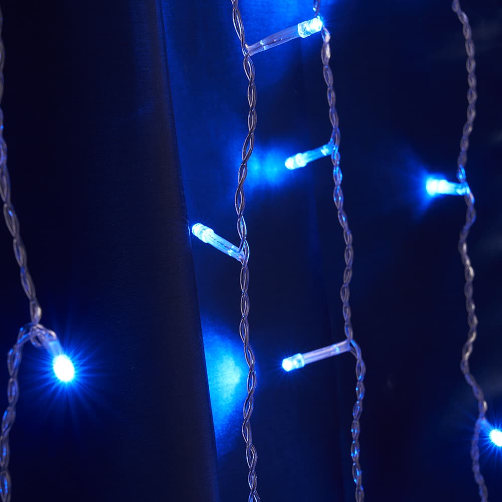 Гирлянда Занавес LED синий 2х2 м IP44