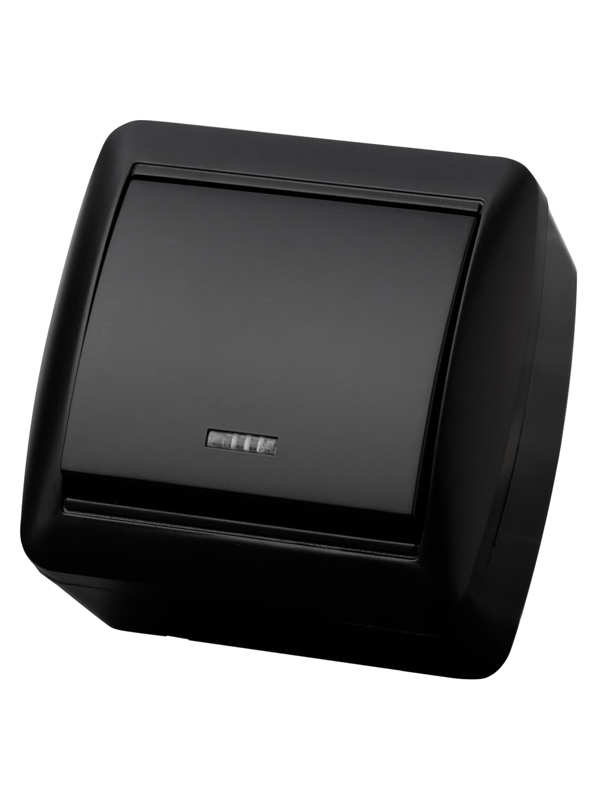 "Выключатель 1-кл. открытой установки с подсветкой IP44 10А графит ""Селигер"" TDM"