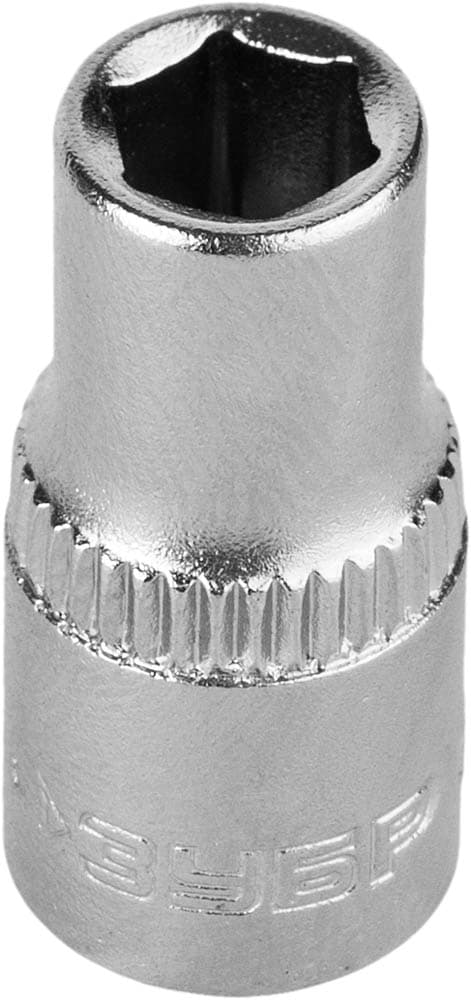 Головка торцовая ''Мастер'' (1/4''), Cr-V, FLANK, хроматированное покрытие, 6мм