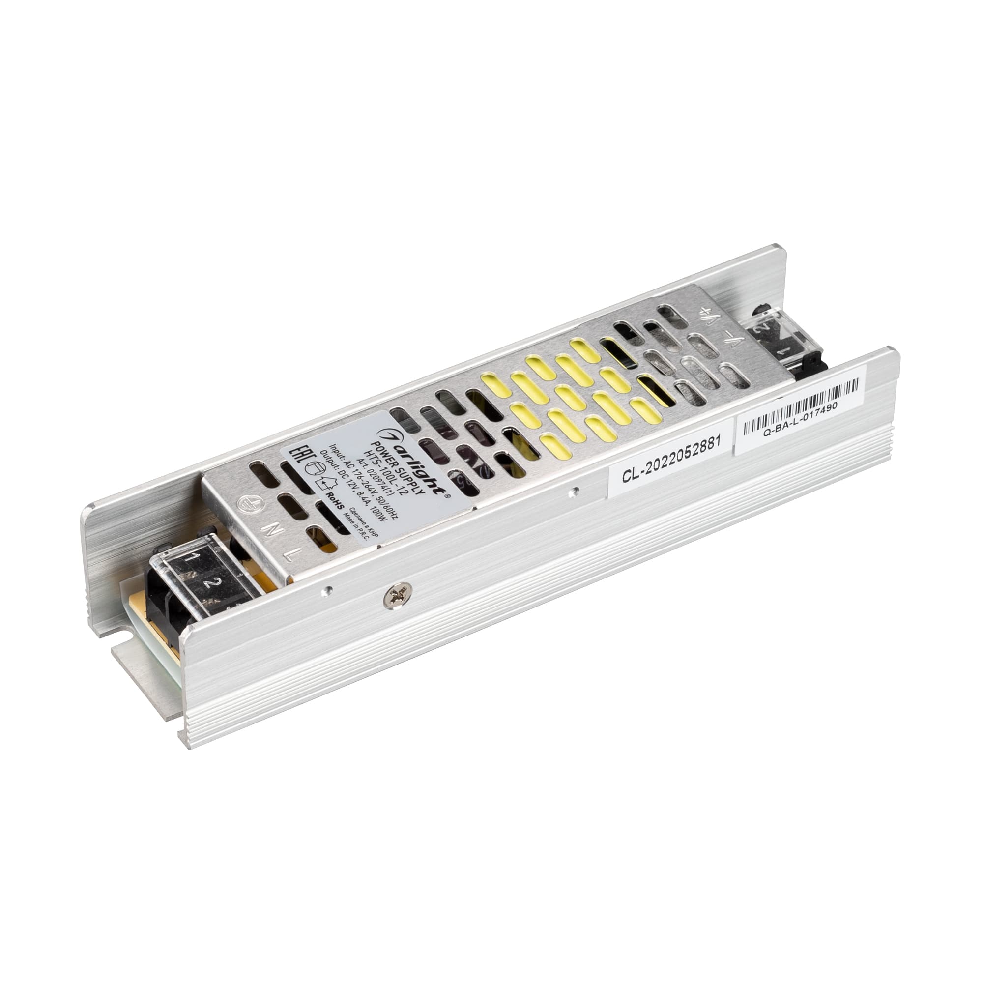 Блок питания HTS-100L-12 (12V, 8.4A, 100W) (IP20 Сетка, 3 года)