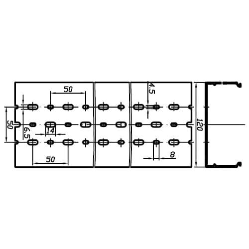 Короб перфорированный синий RL6 120x80