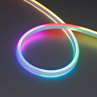 Гибкий неон 12 Вт/м 24В RGB IP67 80LED/м SPI WAVE-SIDE-DOUBLE-A80-16x15mm SMD 2835 5м, вывод боковой, 5 лет