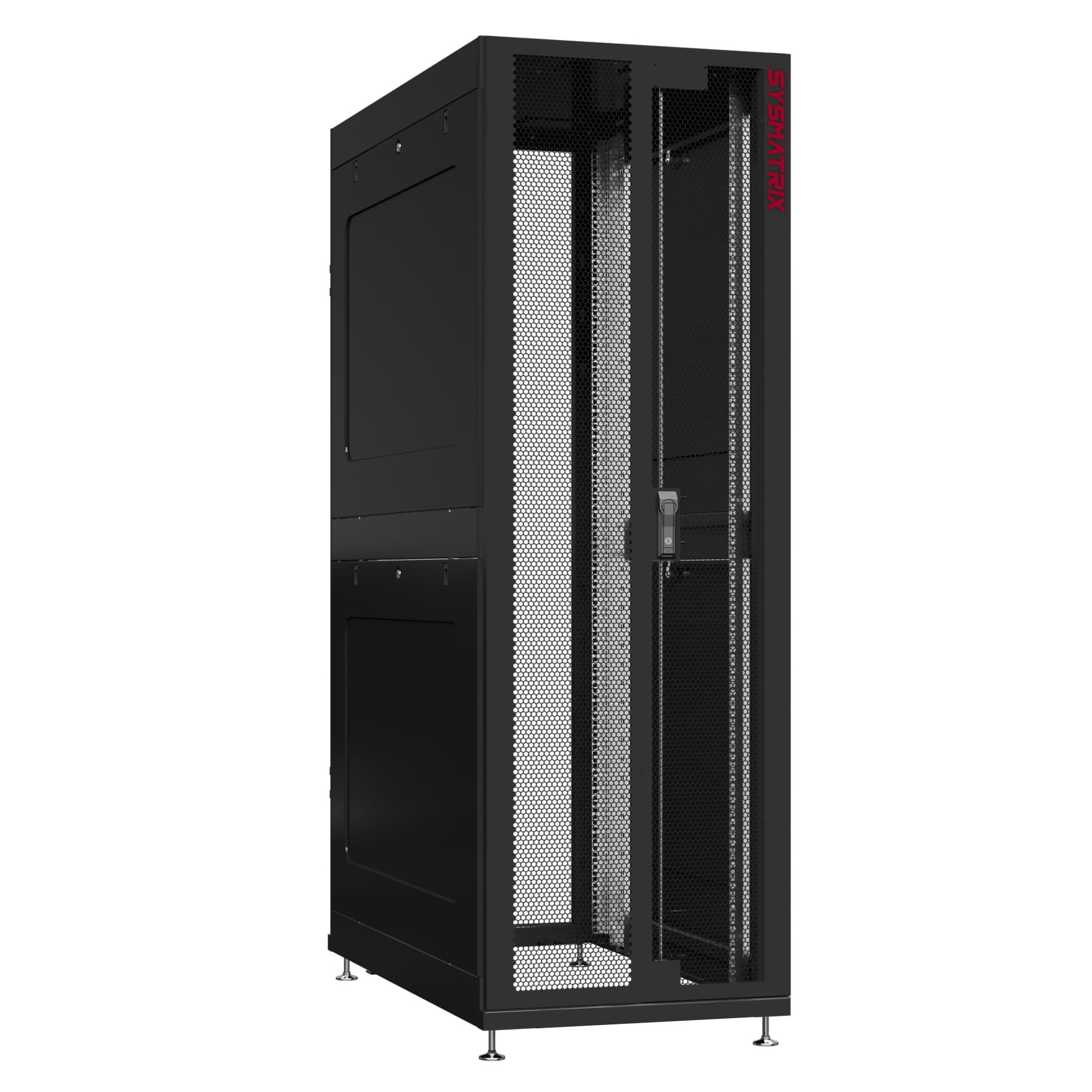 Шкаф серверный 42U 800х1200 передняя дверь: двустворчатая перфорированная IP20. задняя дверь: без. боковые панели: глухой металл. цвет: черный RAL9005