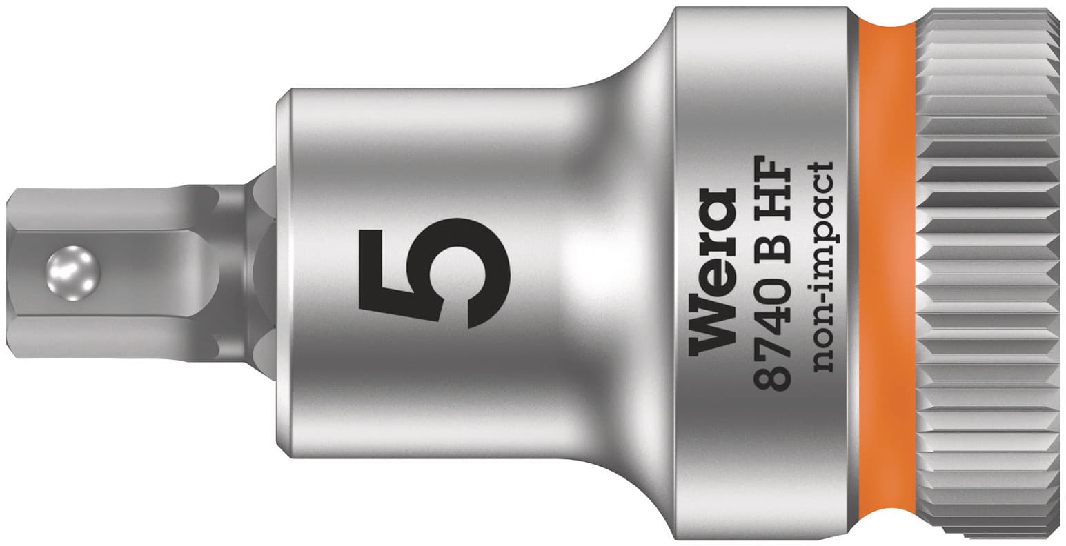 Головка торцевая 8740 B Hex-Plus HF Zyklop со вставкой под внутренний шестигранник DR 3/8 с функцией фиксации крепежа 5X35 мм