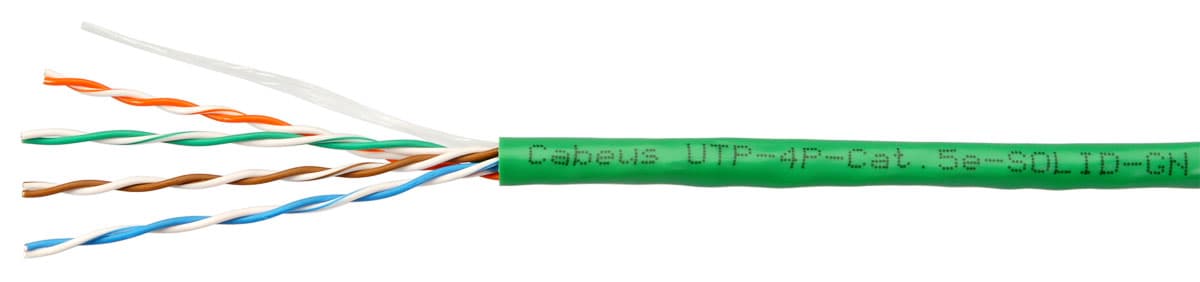 Витая пара U/UTP Cat 5e 4 пары 24 AWG solid нг(А)-LSLTx зеленый 305м