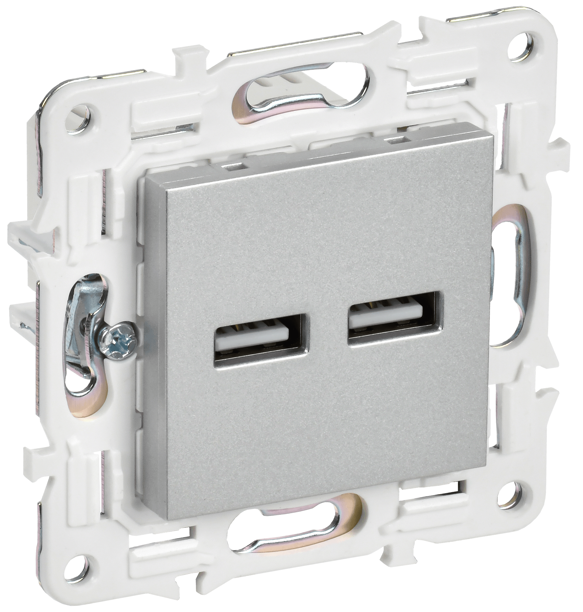 SKANDY Розетка USB A+A 3,1А SK-R15S серебряный IEK