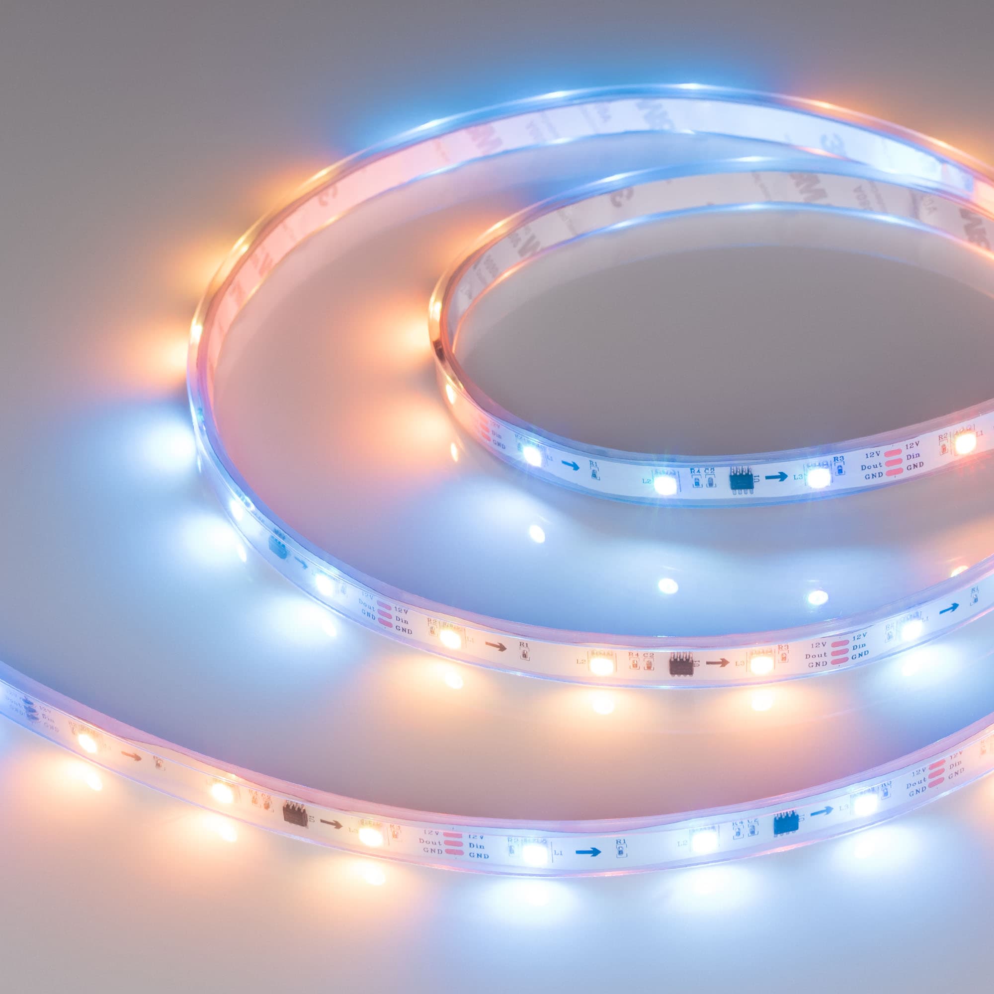 Лента светодиодная 7,2 Вт/м 12В IP66 RGB 30LED/м SPI-B30-10-12mm SMD 5060 5 м